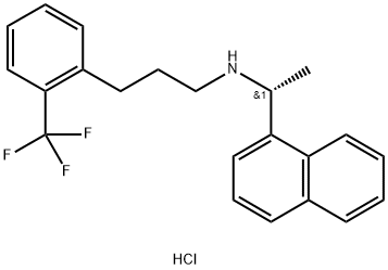 1-Naphthalenemethanamine, α-methyl-N-[3-[2-(trifluoromethyl)phenyl]propyl]-, hydrochloride (1:1), (αR)- Structure