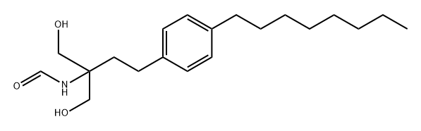 N-(1-Hydroxy-2-(hydroxymethyl)-4-(4-octylphenyl)butan-2-yl)formamide 化学構造式