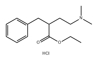 Benzenepropanoic acid, α-[2-(dimethylamino)ethyl]-, ethyl ester, hydrochloride (1:1) 化学構造式