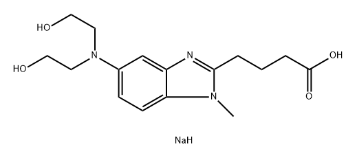 1H-Benzimidazole-2-butanoic acid, 5-[bis(2-hydroxyethyl)amino]-1-methyl-, sodium salt (1:1) Structure