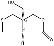 (3aS,6aS)-3a-(Hydroxymethyl)tetrahydro-1H,3H-thieno[3,4-c]furan-1-one Struktur