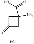 Cyclobutanecarboxylic acid, 1-amino-3-oxo-, hydrochloride (1:1) Structure