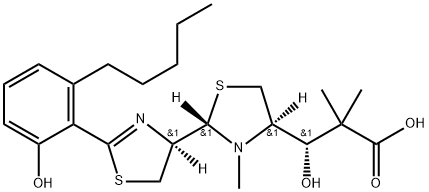 4-Thiazolidinepropanoic acid, 2-[(4R)-4,5-dihydro-2-(2-hydroxy-6-pentylphenyl)-4-thiazolyl]-β-hydroxy-α,α,3-trimethyl-, (βS,2S,4R)-rel-(-)-|土壤杆菌素