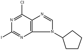 6-chloro-9-cyclopentyl-2-iodo-9H-purine Structure