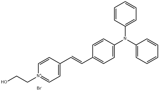 Pyridinium, 4-[(1E)-2-[4-(diphenylamino)phenyl]ethenyl]-1-(2-hydroxyethyl)-, bromide (1:1) Structure