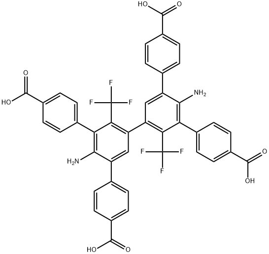2,2'-二(三氟甲基)-3,3',5,5'-四(4-羧基苯基)-4,4'-联苯二胺,2477575-32-7,结构式