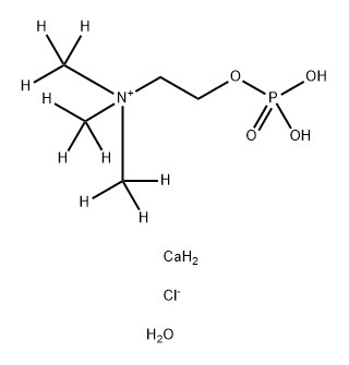 Ethanaminium, N,N,N-tri(methyl-d3)-2-(phosphonooxy)-, chloride, calcium salt, hydrate (1:1:1:4) Structure