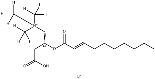 1-Propanaminium, 3-carboxy-N,N,N-tri(methyl-d3)-2-[[(2E)-1-oxo-2-decen-1-yl]oxy]-, chloride (1:1), (2R)- Struktur