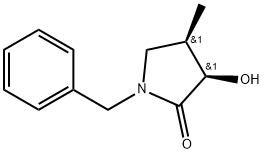 (3R,4R)-3-Hydroxy-4-methyl-1-(phenylmethyl)-2-pyrrolidinone Struktur