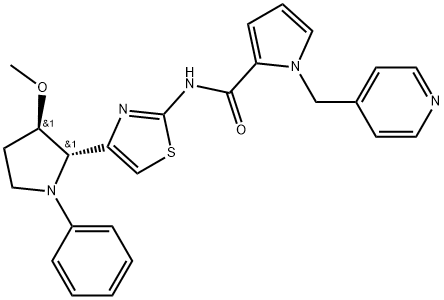 N-[4-[(2S,3R)-3-methoxy-1-phenyl-pyrrolidin-2-yl]thiazol-2-yl]-1-(4-pyridylmethyl)pyrrole-2-carboxamide|