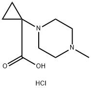 Cyclopropanecarboxylic acid, 1-(4-methyl-1-piperazinyl)-, hydrochloride (1:2) Structure