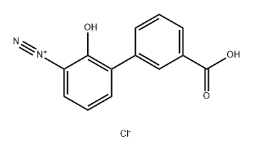 [1,1'-Biphenyl]-3-diazonium, 3'-carboxy-2-hydroxy-, chloride (1:1) Struktur