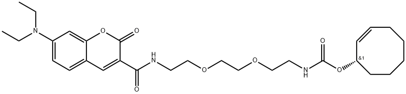Coumarin-PEG2-TCO*/axial,2488174-19-0,结构式