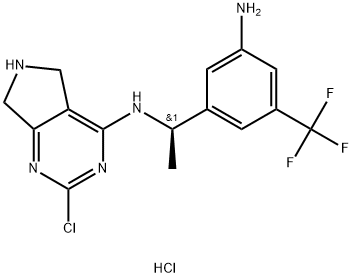 (R)-N-(1-(3-amino-5-(trifluoromethyl)phenyl)ethyl)-2-chloro-6,7-dihydro-5H-pyrrolo[3,4-d]pyrimidin-4-amine Xhydrochloride,2488793-55-9,结构式