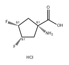 Cyclopentanecarboxylic acid, 1-amino-3,4-difluoro-, hydrochloride (1:1), (1α,3α,4α)- Structure