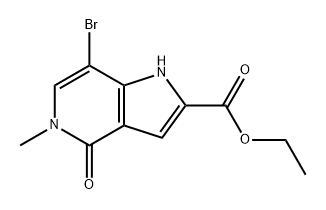 ethyl 7-bromo-5-methyl-4-oxo-4,5-dihydro-1H-pyrrolo[3,2-c]pyridine-2-carboxylate 结构式