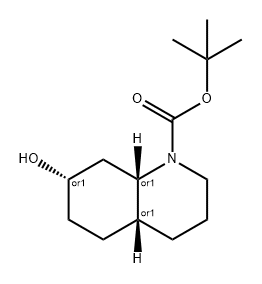 rac-tert-butyl 
(4aR,7S,8aS)-7-hydroxy-decahydroquinoline-1-car
boxylate Struktur