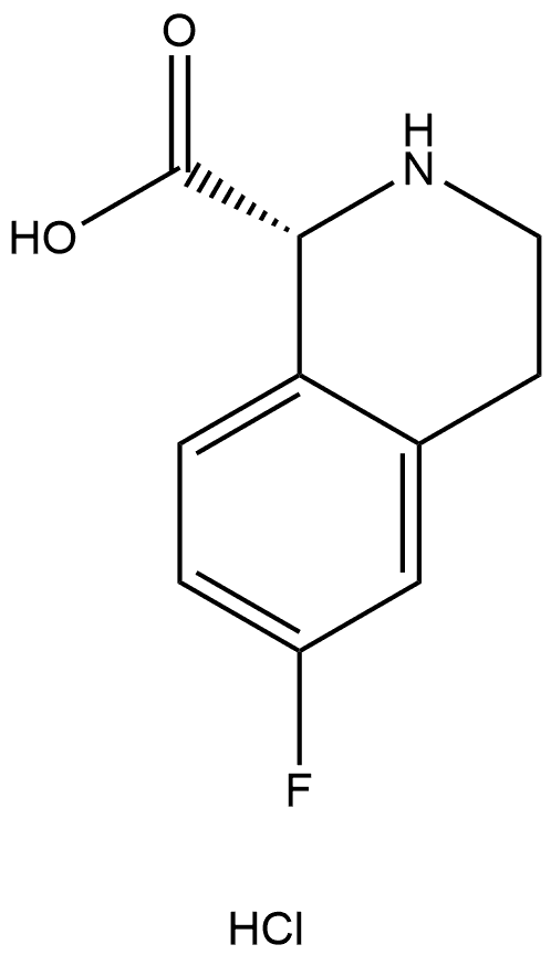 (1R)-6-fluoro-1,2,3,4-tetrahydroisoquinoline-1-car
boxylic acid hydrochloride 结构式