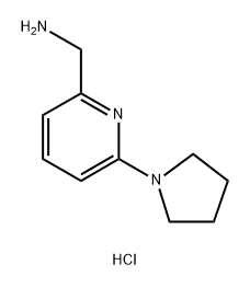 2-Pyridinemethanamine, 6-(1-pyrrolidinyl)-, hydrochloride (1:2) Structure