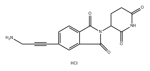 5-(3-氨基丙基-1-炔-1-基)-2-(2,6-二氧代哌啶-3-基)异吲哚啉-1,3-二酮盐酸盐, 2490402-62-3, 结构式