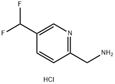2-Pyridinemethanamine, 5-(difluoromethyl)-, hydrochloride (1:2) 化学構造式