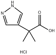 1H-Pyrazole-4-acetic acid, α,α-dimethyl-, hydrochloride (1:1) Struktur