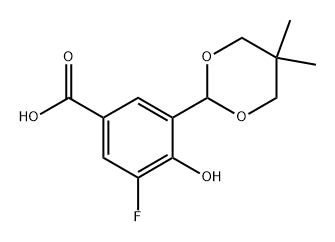 3-(5,5-二甲基-1,3-二噁烷-2-基)-5-氟-4-羟基苯甲酸,2490493-85-9,结构式