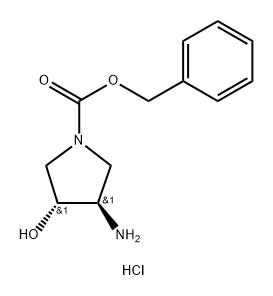 trans-3-Amino-4-hydroxy-pyrrolidine-1-carboxylic acid benzyl ester hydrochloride Structure
