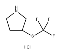 Pyrrolidine, 3-[(trifluoromethyl)thio]-, hydrochloride (1:1) Structure