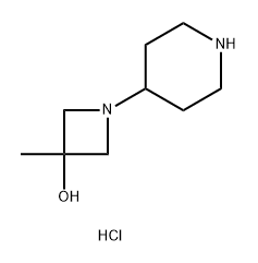 3-甲基-1-(哌啶-4-基)氮杂环丁烷-3-醇盐酸盐, 2493424-72-7, 结构式