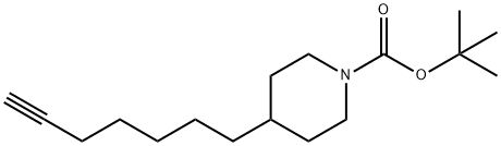 4-(庚-6-炔-1-基)哌啶-1-羧酸叔丁酯, 2497591-30-5, 结构式