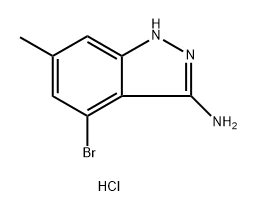 1H-Indazol-3-amine, 4-bromo-6-methyl-, hydrochloride (1:2) Structure