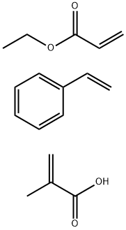 2-甲基-2-丙烯酸与乙烯基苯和2-丙烯酸乙酯的聚合物, 25035-68-1, 结构式