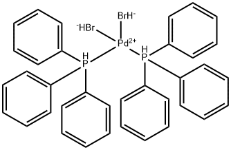 Palladium, dibromobis(triphenylphosphine)-, (SP-4-2)- Structure