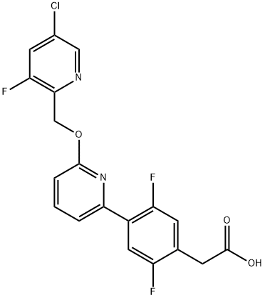 2-[4-[6-[(5-chloro-3-fluoro-2-pyridyl)methoxy]-2-pyridyl]-2,5-difluorophenyl]acetic acid 结构式