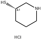 3-Piperidinethiol, hydrochloride (1:1), (3S)- 化学構造式