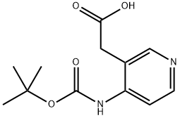 (4-tert-Butoxycarbonylamino-pyridin-3-yl)-acetic acid 化学構造式