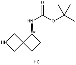 N-[(7S)-2-氮杂螺[3.3]庚烷-7-基]氨基甲酸叔丁酯盐酸盐 结构式