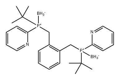 1,2-bis{[tert-butyl(pyridin-2-yl)phosphaneyl]methyl}benzene
 borane complex Structure