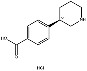 4-[(3R)-3-piperidyl]benzoic acid hydrochloride 化学構造式
