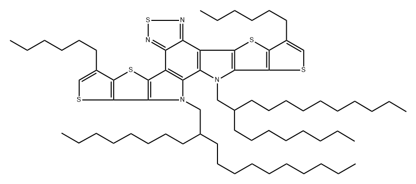 3,9-dihexyl-12,13-bis(2-octyldodecyl)-12,13-dihydro-[1,2,5]thiadiazolo[3,4-e]thieno[2'',3'':4',5']thieno[2',3':4,5]pyrrolo[3,2-g]thieno[2',3':4,5]thieno[3,2-b]indole Structure