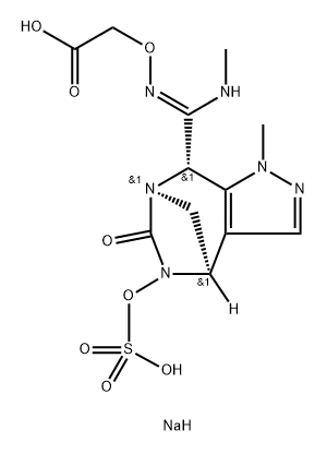 Acetic acid, 2-[[(Z)-[(methylamino)[(4R,7R,8S)- 4,5,6,8-tetrahydro-1-methyl-6-oxo-5-(sulfooxy) -1H-4,7-methanopyrazolo[3,4-e][1,3]diazepin8-yl]methylene]amino]oxy]-, sodium salt (1:X), rel Structure