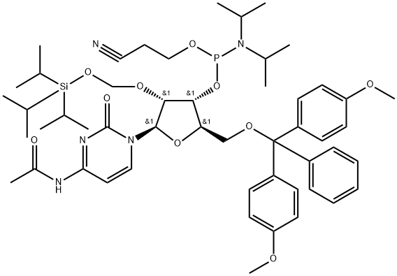 DMT-2'O-TOM-RC(AC) AMIDITE 12G, SINGLE Struktur