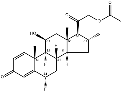 Pregna-1,4-diene-3,20-dione, 21-(acetyloxy)-6,9-difluoro-11-hydroxy-16-methyl-, (6α,11β,16α)- Struktur