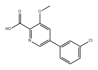 5-(3-chlorophenyl)-3-methoxy-2-picolinic acid 结构式