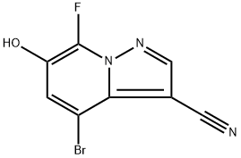 4-bromo-7-fluoro-6-hydroxypyrazolo[1,5-a]pyridine-3-carbonitrile 结构式