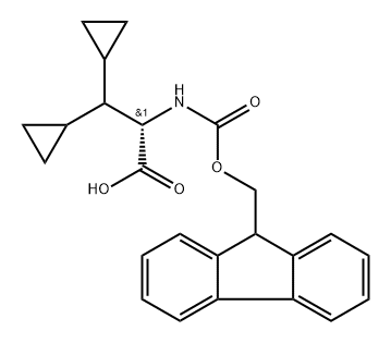 Cyclopropanepropanoic acid, β-cyclopropyl-α-[[(9H-fluoren-9-ylmethoxy)carbonyl]amino]-, (αS)- Struktur