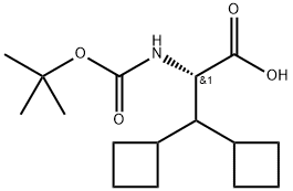 (S)-2-((叔丁氧基羰基)氨基)-3,3-二环丁基丙酸, 2548974-88-3, 结构式