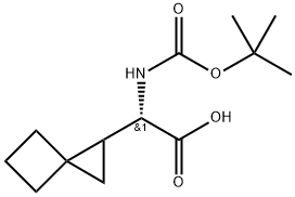 (2S)-2-((tert-Butoxycarbonyl)amino)-2-(spiro[2.3]hexan-1-yl)acetic acid 化学構造式