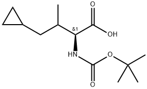 (2S)-2-((tert-Butoxycarbonyl)amino)-4-cyclopropyl-3-methylbutanoic acid Struktur